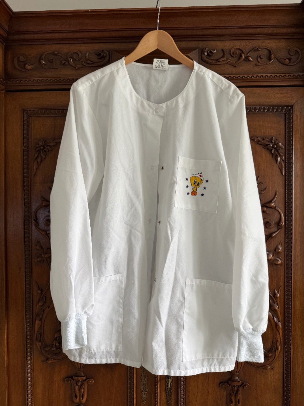Looney Tunes Lovables Tweety Bird Scrub Jacket Size M Vintage